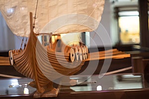 Wooden model of an old ship