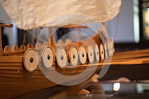 Wooden model of an old ship