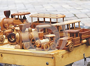 Wooden model vehicles