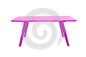 Wooden modern Table on white background.