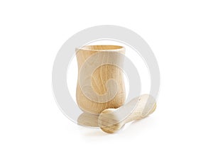 Wooden mortar and pestle set