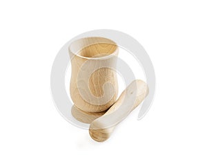 Wooden mortar and pestle set