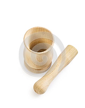 Wooden mortar and pestle set