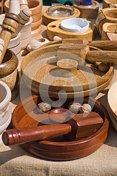 Wooden mortars photo