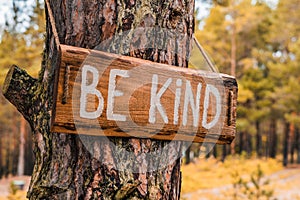 Wooden motivating sign - Be kind