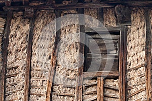 Wooden and mud wall and window