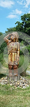 Wooden Native American cheif statue