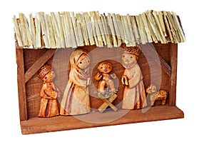 Wooden Nativity Scene