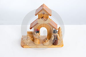 Wooden nativity scene - crib jesus joseph maria.