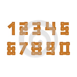 Wooden numbers set