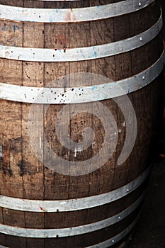 Wooden oak barrel