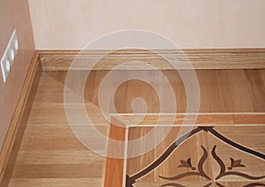 Wooden Oak Parquet Floor Texture Background.