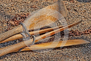 Wooden Oars for Rowboats photo