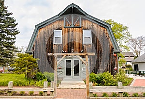 Wooden old building is Rustic barn converted a Fine Dining Establishment within A Rustic Atmosphere in Long Grove, USA