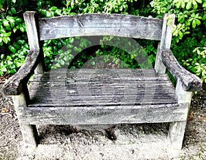 Wooden old chair in the park.