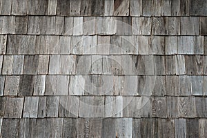 Wooden old retro style roof texture on old house.