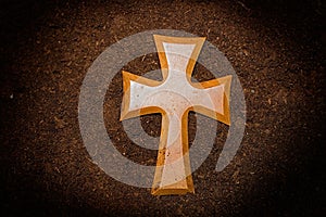 Wooden Olive Cross Logo Style Background Wallpaper