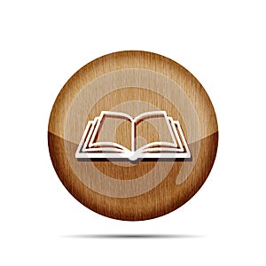 wooden Open book vector icon