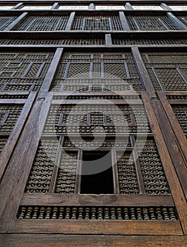 Wooden ornamented facade, Cairo, Egypt