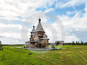 Wooden Orthodox Christian Church of Spyridon Trimifuntsky. Russia