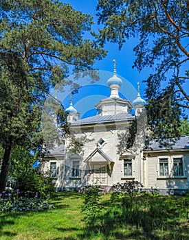 Wooden orthodox church of the Holy Apostles Vladimir and Mary Magdalene in Hanko, Finland