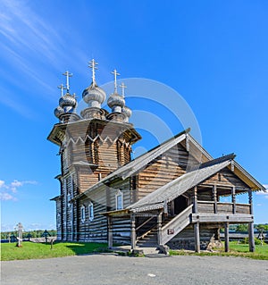 The wooden orthodox Church of the Intercession of the Holy Virgin.