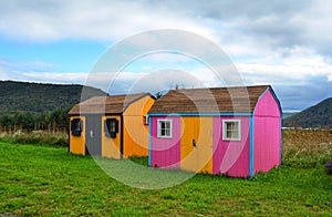 Wooden outdoor storage sheds, bold color