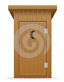 Wooden outdoor toilet vector illustration