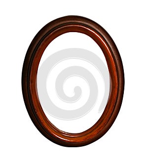 Wooden oval frame with path photo