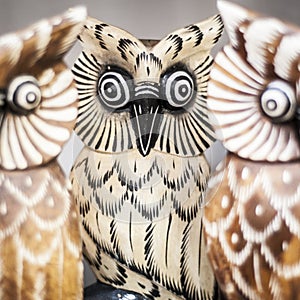 Wooden Owl Sculptures