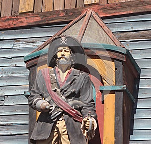 Wooden painted carving of Pirate