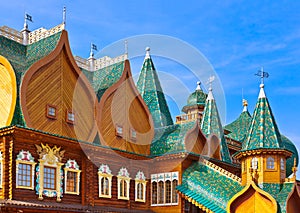 Wooden palace of Tsar Alexey Mikhailovich in Kolomenskoe - Moscow Russia photo