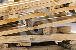 Wooden palets on stack