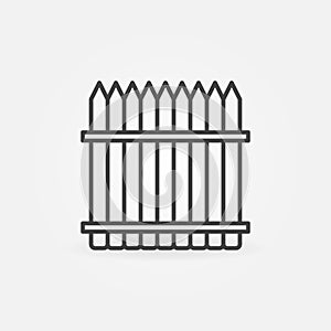 Wooden Paling Fencing linear vector concept icon photo