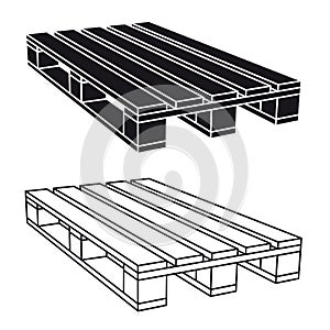 Wooden pallet black symbol