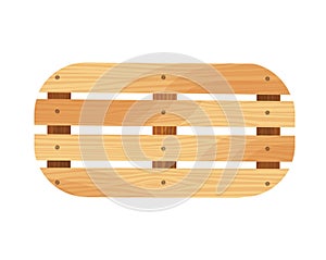 Wooden pallet. Platform for freight transportation. Cargo logistics and distribution. Cartoon wood pallet vector icon
