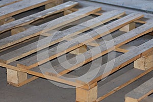 wooden pallet for transporting goods