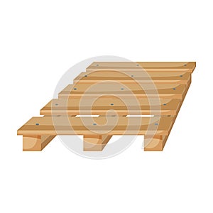 Wooden pallet vector icon.Cartoon vector icon isolated on white background wooden pallet.