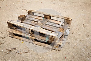 Wooden pallet, washed ashore