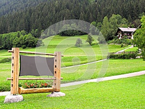 Wooden panel in countryside