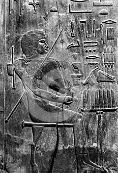 wooden panel depicting hesira, a high official of the third dynasty, in egypt