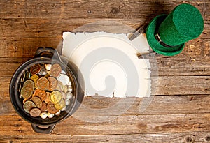 Wooden paper background coins