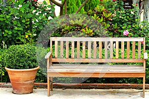 Wooden park bench