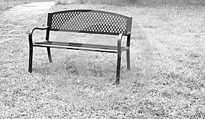 wooden park bench at the public park image