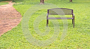 wooden park bench at the public park image