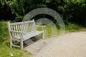 Wooden park bench, rest, relax, unwind, catch a breath