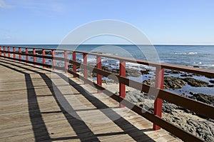 Wooden path along the sea