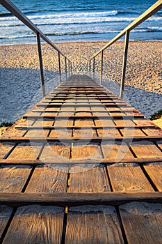 Wooden path down to the beach