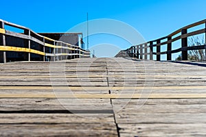 Wooden path to Manta Rota beach photo