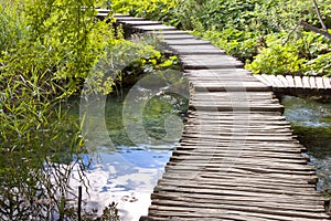 Wooden pathway - Plitvice lakes, Croatia.